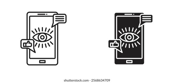 Impressions icons in outline and fill. vector illustration for ui.