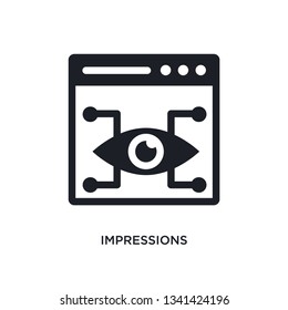 impressions isolated icon. simple element illustration from technology concept icons. impressions editable logo sign symbol design on white background. can be use for web and mobile