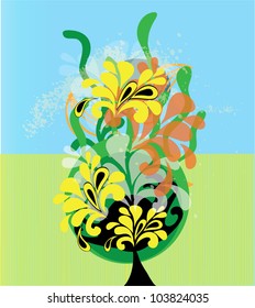 impressive  abstract tree with flowers