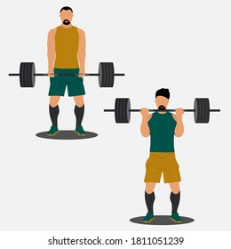 An Impressive Athletes Make A Maximum Weight Lift Of A Barbell. Illustration Of Bodybuilder Strong Man. Strongman Power Lifting. Can Be Used For Topics Like Weightlifting, Weight Training, Power Lifting