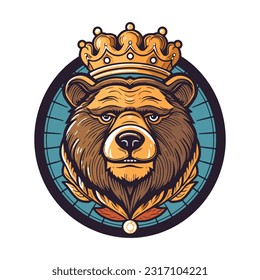 Impressive bear head illustration, skillfully hand drawn, capturing the essence of nature's strength and resilience. Great for logo designs seeking a bold and rugged aesthetic