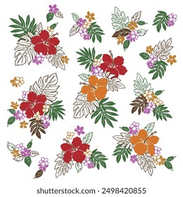 Impressive and beautiful hibiscus illustration collection,