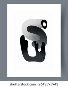 An impressive composition of abstract black and white organic shapes that are captivating