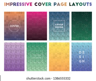 Impressive Cover Page Layouts. Alluring geometric patterns, gorgeous vector illustrations.