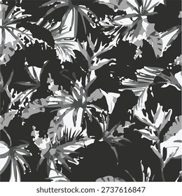  impressive design that combines eye-catching floral motifs. Large flowers and leaves in black, gray and beige tones, accompanied by curved branches, create a watercolor look Seamless watercolor floral trendy chic pattern for surface print. High quality illustration. Luxury sophisticated graphic design. Emotional tender romantic feeling. Paint wash bleeds in paper.