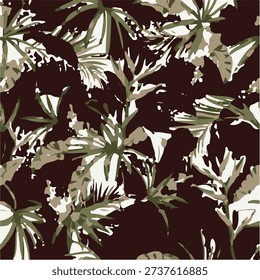  impressive design that combines eye-catching floral motifs. Large flowers and leaves in black, gray and beige tones, accompanied by curved branches, create a watercolor look Seamless watercolor floral trendy chic pattern for surface print. High quality illustration. Luxury sophisticated graphic design. Emotional tender romantic feeling. Paint wash bleeds in paper.