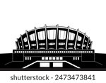 Impressive editable vector silhouette of the National Arts Theatre in Lagos. Ideal for branding, marketing, and design projects. Capture the essence of Nigeria