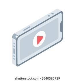 An impressive isometric style icon of mobile video