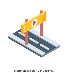 An impressive isometric style icon of video promotion tools