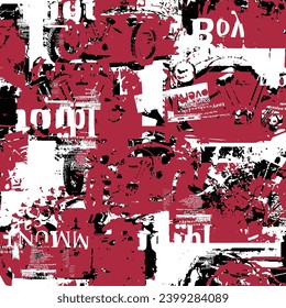 Impressive modern classic car collage seamless pattern,