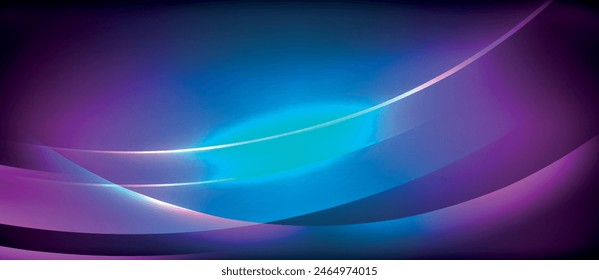 An impressive visual of a blue and purple wave set against a dark background, creating a mesmerizing and vibrant display of colors and lights