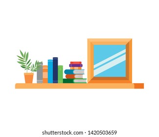 Imprimirliving room with couch and bookshelf of books