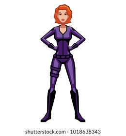 ImprimirVector Cartoon Female Comic Book Character Isolated