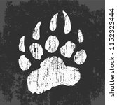 imprint of bear paw, vector illustration, web icon, stamp on clothes, stylish logo design, symbol of california, flat style