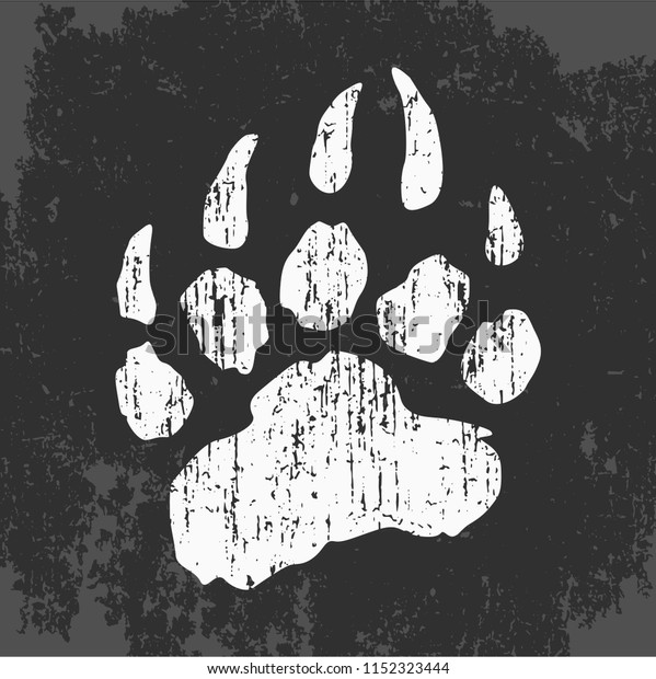 熊の手の跡 ベクターイラスト ウェブアイコン 衣服にスタンプ スタイリッシュなロゴデザイン カリフォルニアのシンボル フラットスタイル のベクター画像素材 ロイヤリティフリー