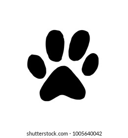 the imprint of dog paws vector illustration. Dog or cat paw print flat icon for animal apps and websites