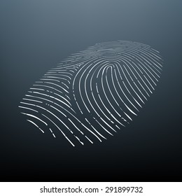 Imprint a human finger. Biometric data. Vector Image Stock.