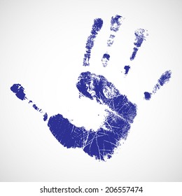 Imprint of kid's hand (handprint). Vector illustration. 