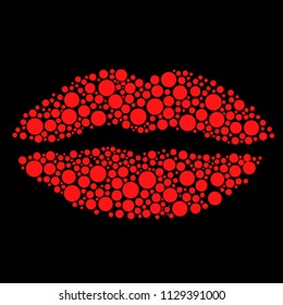Imprint kiss lip from bubbles – vector