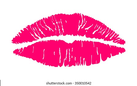 Imprint Lipstick Lipstick Kiss On White Stock Vector (Royalty Free ...