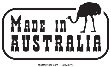 The imprint made in Australia. Stylized imprint.