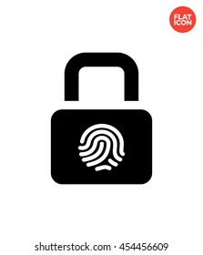 Imprint on the lock Icon Flat Style Isolated Vector Illustration