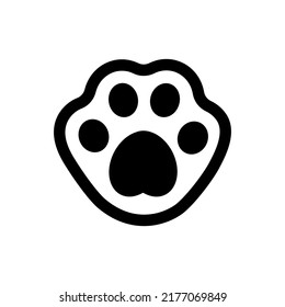 Imprint paw icon cats or dogs in cartoon style. isolated vector illustration animals footprint for your design