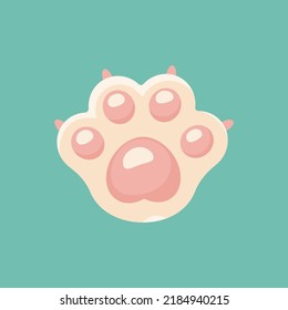 Imprint paw icon cats or dogs in cartoon style. isolated vector illustration animals footprint for your design