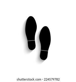 Imprint shoes - black vector icon with shadow