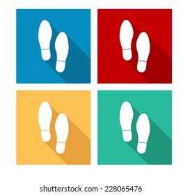 Imprint shoes  - flat icon with long shadow