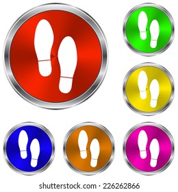 Imprint shoes  icon - vector glossy colourful buttons