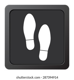 Imprint shoes - vector icon on a grey button