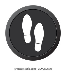Imprint shoes - vector icon on a grey button