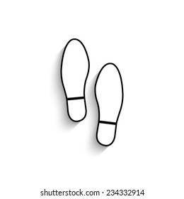 Imprint shoes  - vector icon with shadow