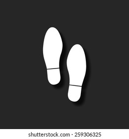 Imprint shoes   - vector icon with shadow