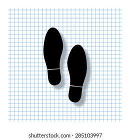 Imprint shoes - vector icon with shadow