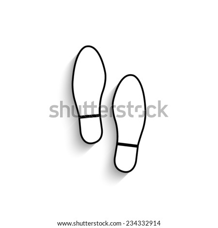 Imprint shoes  - vector icon with shadow