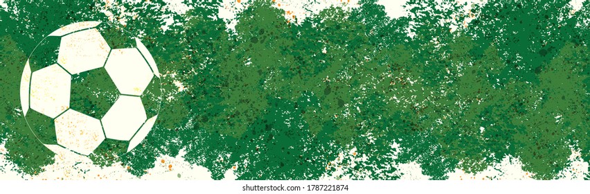 Imprint of a soccer ball on a green background - Vector