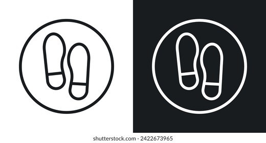 Imprint soles shoes icon designed in a line style on white background.