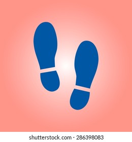 Imprint soles shoes icon. Flat design style.