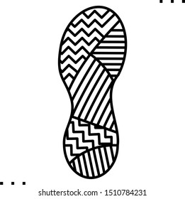 Imprint soles shoes icon in outline style