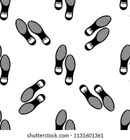Imprint Soles Shoes Icon Seamless Pattern Vector Art Illustration