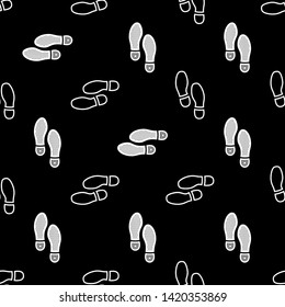 Imprint Soles Shoes Icon Seamless Pattern Vector Art Illustration