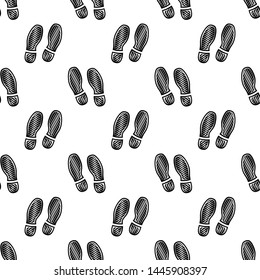 Imprint Soles Shoes Icon Seamless Pattern Vector Art Illustration