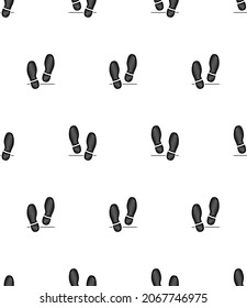 Imprint Soles Shoes Icon Seamless Pattern Vector Art Illustration