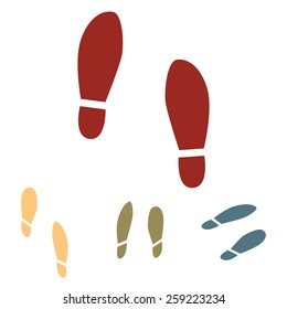 Imprint soles shoes icon  set. Isometric effect