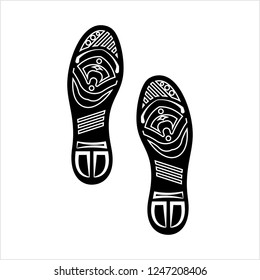 Imprint Soles Shoes Icon Vector Art Illustration