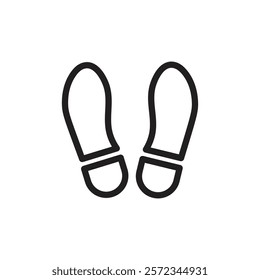 Imprint soles shoes icon Vector flat thin line illustration