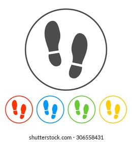 Imprint soles shoes icon.shoes print icon.vector illustration.