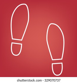 Imprint soles shoes line icon